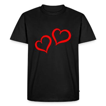 Hearts swinging red - Men's Premium Organic T-Shirt - black - Front - Nico (187cm)