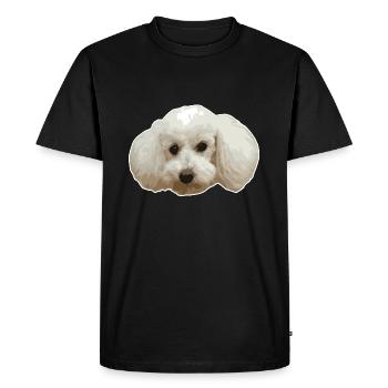 Caniche - Propriétaire de chien, chien, promenade - T-shirt Premium bio Homme - noir - Devant - Nico (187cm)