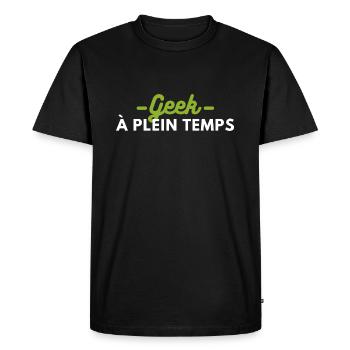 Geek à plein temps - T-shirt Premium bio Homme - noir - Devant - Nico (187cm)