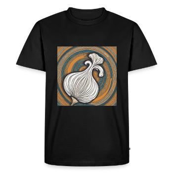 Knoblauch Geschenk Geschenkidee Knoblauch Zehe - Männer Premium Bio T-Shirt - Schwarz - Vorne - Nico (187cm)