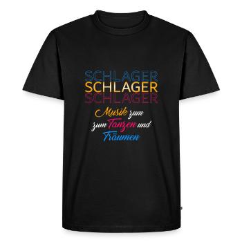 Schlager Musique pour danser et rêver - T-shirt Premium bio Homme - noir - Devant - Nico (187cm)