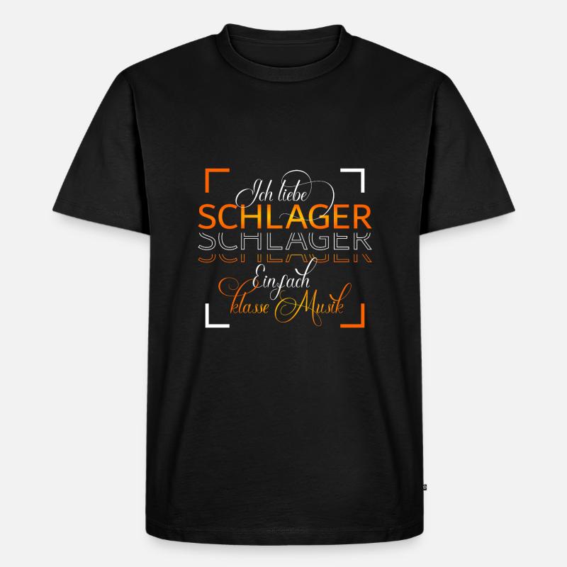 Ich liebe Schlager - Männer Premium Bio T-Shirt - Schwarz