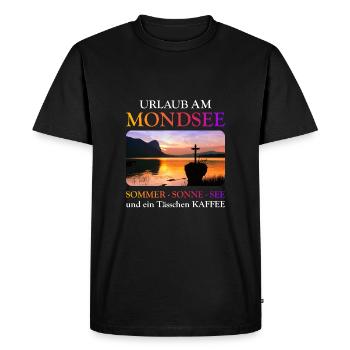 Mondsee Été - T-shirt Premium bio Homme - noir - Devant - Nico (187cm)