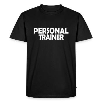 Personal trainer - T-shirt Premium bio Homme - noir - Devant - Nico (187cm)