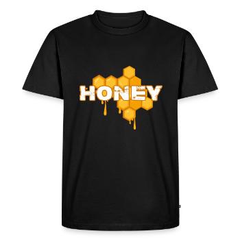 Apiculteur Miel Roi Miel-Reine Abeille Miel - T-shirt Premium bio Homme - noir - Devant - Nico (187cm)