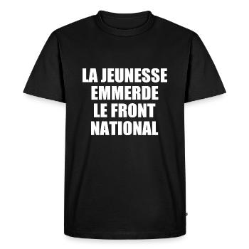 la jeunesse emmerde front national - T-shirt Premium bio Homme - noir - Devant - Nico (187cm)