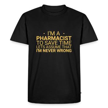 Le pharmacien ne se trompe jamais - T-shirt Premium bio Homme - noir - Devant - Nico (187cm)