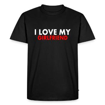 I love my girlfriend - T-shirt Premium bio Homme - noir - Devant - Nico (187cm)