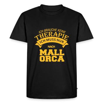 Ich muss nur nach mallorca crew - Männer Premium Bio T-Shirt - Schwarz - Vorne - Nico (187cm)