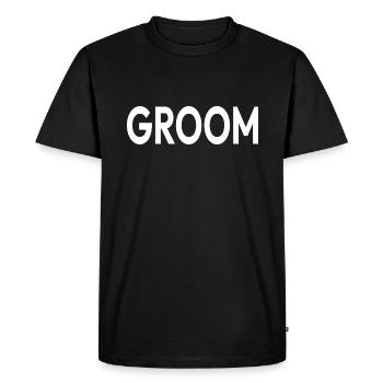 Mariage Mariage Fiançailles Groom JGA - T-shirt Premium bio Homme - noir - Devant - Nico (187cm)