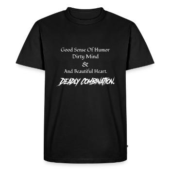 Goth Lolita Bon sens de l’humour plus sale - T-shirt Premium bio Homme - noir - Devant - Nico (187cm)