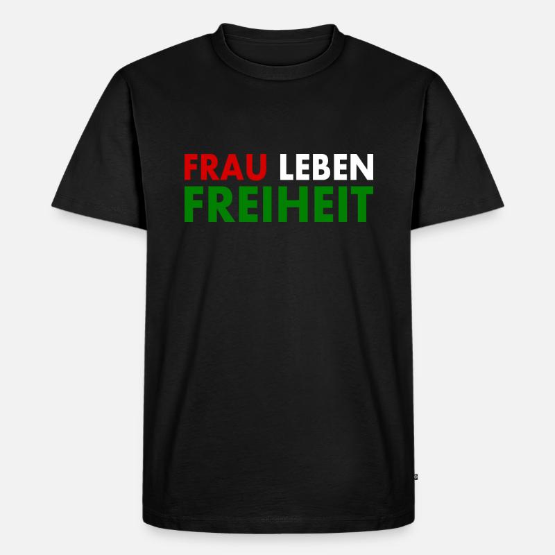 Frau leben freiheit - Männer Premium Bio T-Shirt - Schwarz