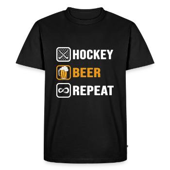 Hockey sur gazon Hockey sur gazon Règles de hockey sur gazon - T-shirt Premium bio Homme - noir - Devant - Nico (187cm)