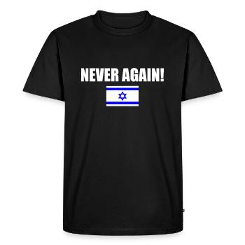 Never again - israel - Men's Premium Organic T-Shirt - black - Front - Nico (187cm)