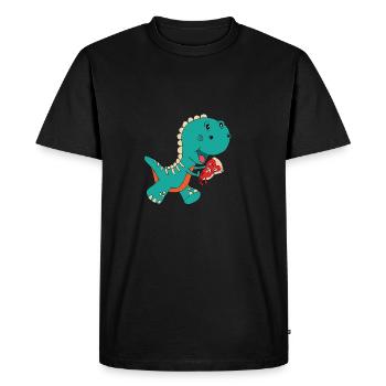 Pizza Dino - T-shirt Premium bio Homme - noir - Devant - Nico (187cm)