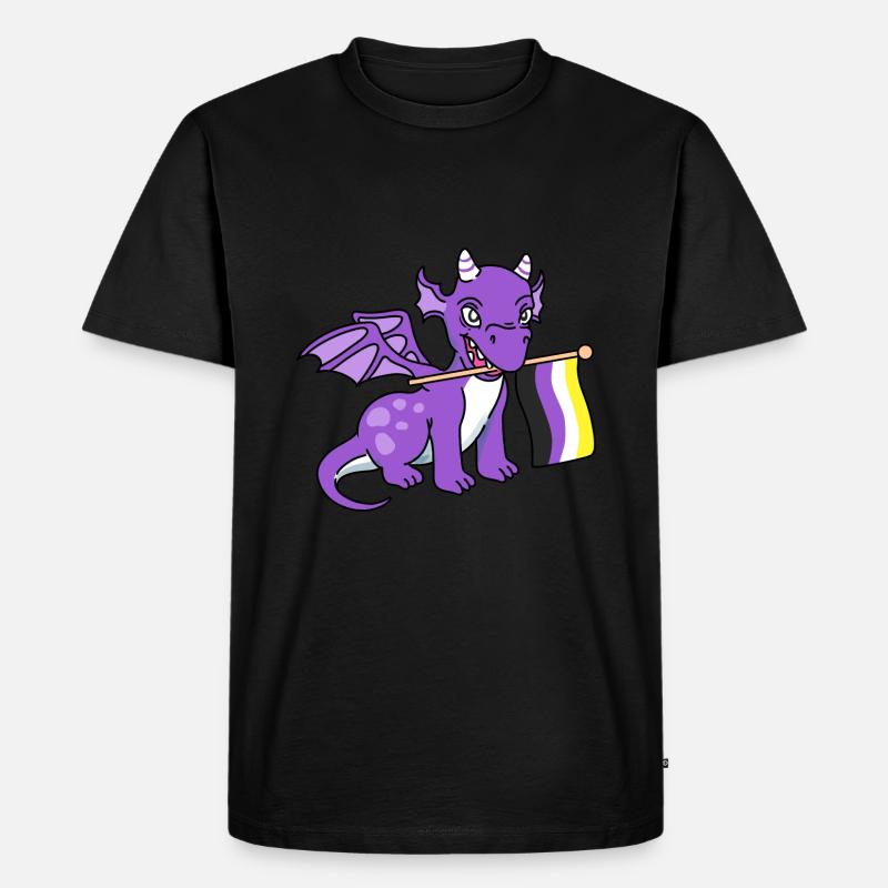 Nonbinary Pride Drache Nonbinary Pride - Männer Premium Bio T-Shirt - Schwarz