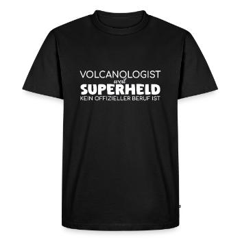Volcanologist Superhero Volcanology - Men's Premium Organic T-Shirt - black - Front - Nico (187cm)