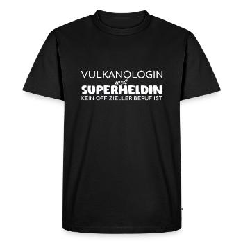 Volcanologist Superheroine Volcanology - Men's Premium Organic T-Shirt - black - Front - Nico (187cm)