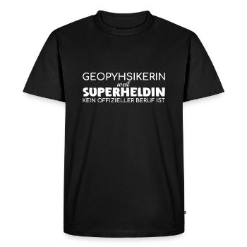 Geophysicist Superheroine Geophysics - Men's Premium Organic T-Shirt - black - Front - Nico (187cm)
