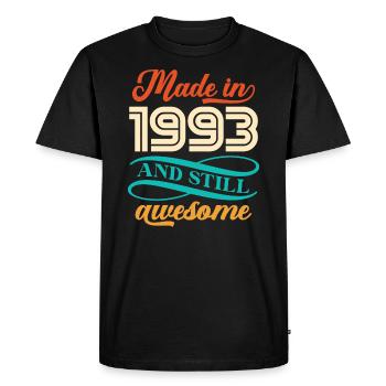 Made In 1993 And Still Awesome - Men's Premium Organic T-Shirt - black - Front - Nico (187cm)