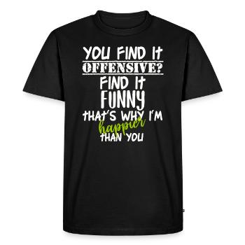 You Find It Offensive I Find It Funny - T-shirt Premium bio Homme - noir - Devant - Nico (187cm)