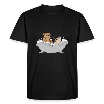 Chien baigne dans la bière - T-shirt Premium bio Homme - noir - Devant - Nico (187cm)
