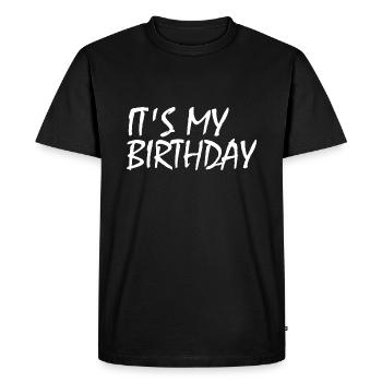 Est mon anniversaire - T-shirt Premium bio Homme - noir - Devant - Nico (187cm)