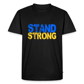stand strong Ukraine support peace - Men's Premium Organic T-Shirt - black - Front - Nico (187cm)