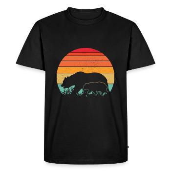 PAPA OURS MAMAN OURS - T-shirt Premium bio Homme - noir - Devant - Nico (187cm)