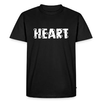 Cœur - T-shirt Premium bio Homme - noir - Devant - Nico (187cm)