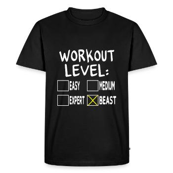 Workout Level Beast - T-shirt Premium bio Homme - noir - Devant - Nico (187cm)