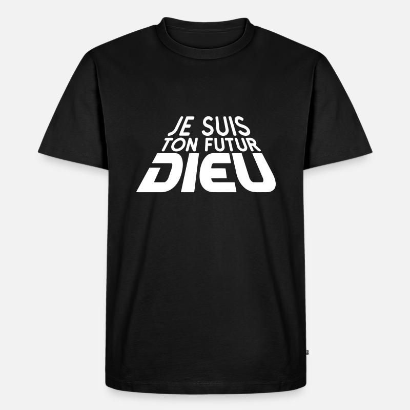 Futur Dieu 3D (1c) - Männer Premium Bio T-Shirt - Schwarz