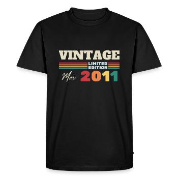 Vintage mai 2011 cadeau anniversaire - T-shirt Premium bio Homme - noir - Devant - Nico (187cm)