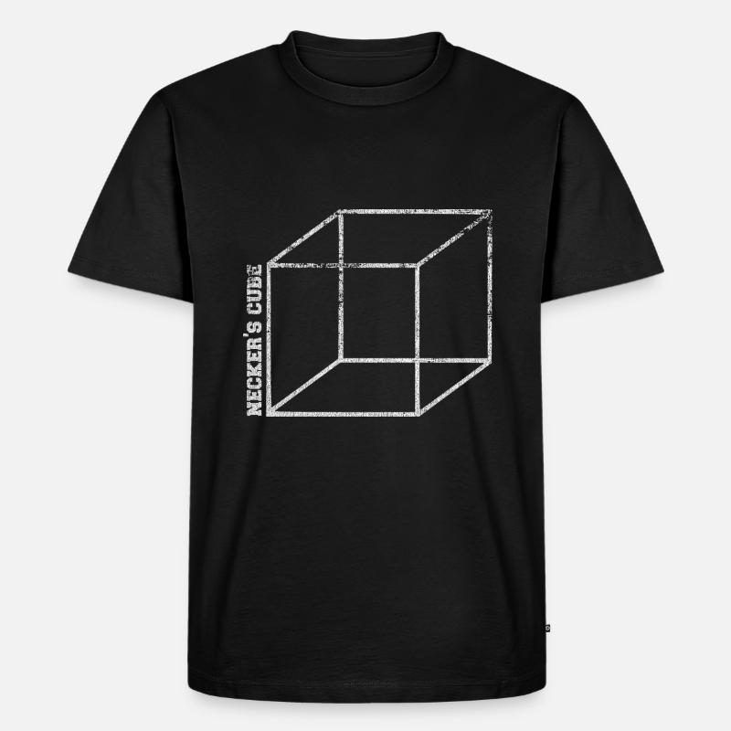 necker illusion - Männer Premium Bio T-Shirt - Schwarz