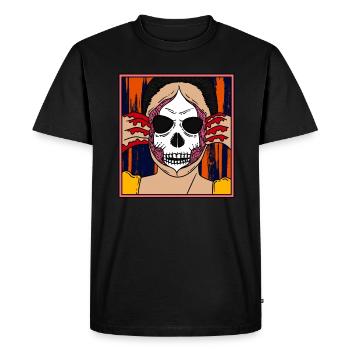 SKULL WOMAN Halloween Apocalypse Horror Monster - Men's Premium Organic T-Shirt - black - Front - Nico (187cm)