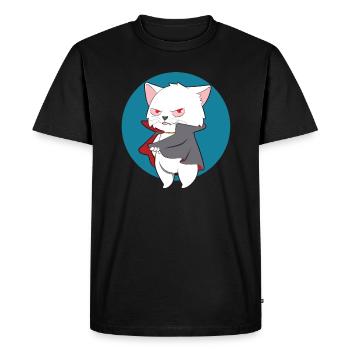 VAMPIRE CAT Halloween Vampir Horror Monster - T-shirt Premium bio Homme - noir - Devant - Nico (187cm)