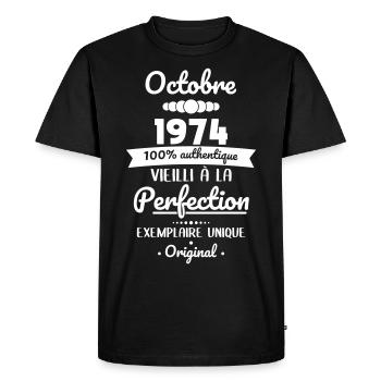 50th Anniversary - October 1974 Original - Men's Premium Organic T-Shirt - black - Front - Nico (187cm)