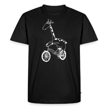 Girafe sur le vélo - T-shirt Premium bio Homme - noir - Devant - Nico (187cm)