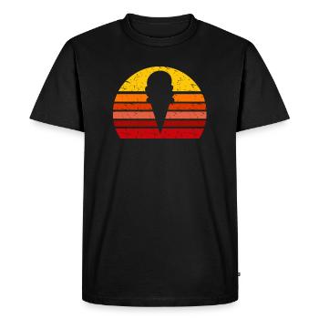 Retro Vintage Ice Cream Cone Silhouette Sun Gift - Men's Premium Organic T-Shirt - black - Front - Nico (187cm)