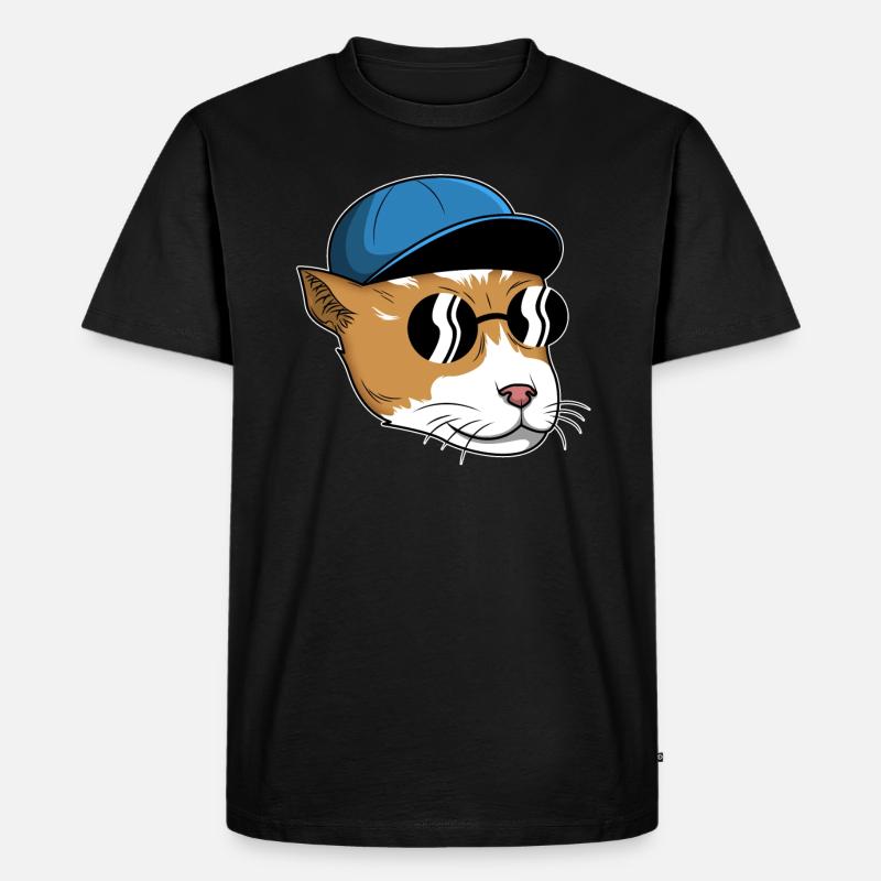 Katze mit Sonnenbrille Undercover - Männer Premium Bio T-Shirt - Schwarz