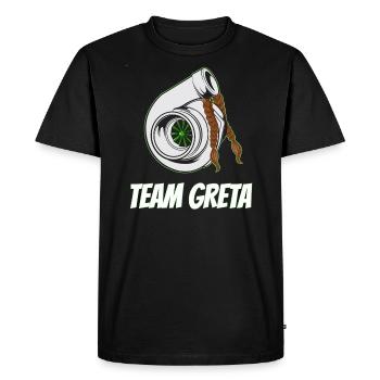 Équipe Greta avec turbocompresseur avec illustration de tresses - T-shirt Premium bio Homme - noir - Devant - Nico (187cm)