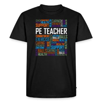 Le prof de l'EPS - T-shirt Premium bio Homme - noir - Devant - Nico (187cm)