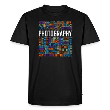 Photography Words - Men's Premium Organic T-Shirt - black - Front - Nico (187cm)