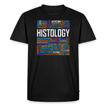 Histology Words - Men's Premium Organic T-Shirt - black - Front - Nico (187cm)