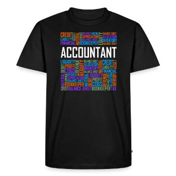 Accountant Words - Men's Premium Organic T-Shirt - black - Front - Nico (187cm)