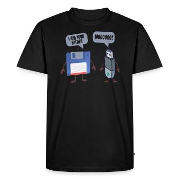 I AM YOUR FATHER USB Floppy Disk Funny Computer - Men's Premium Organic T-Shirt - black - Front - Nico (187cm)