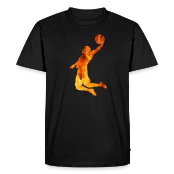 Silhouette de feu de basket-ball - T-shirt Premium bio Homme - noir - Devant - Nico (187cm)