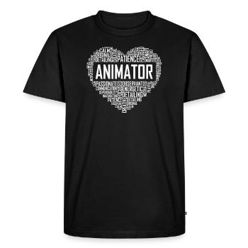 Animator Heart - Men's Premium Organic T-Shirt - black - Front - Nico (187cm)