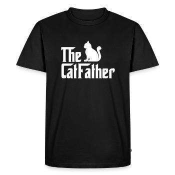 The Cat Father, cat father, lover gift - Men's Premium Organic T-Shirt - black - Front - Nico (187cm)