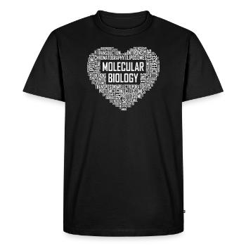 Molecular Biology Heart - Men's Premium Organic T-Shirt - black - Front - Nico (187cm)